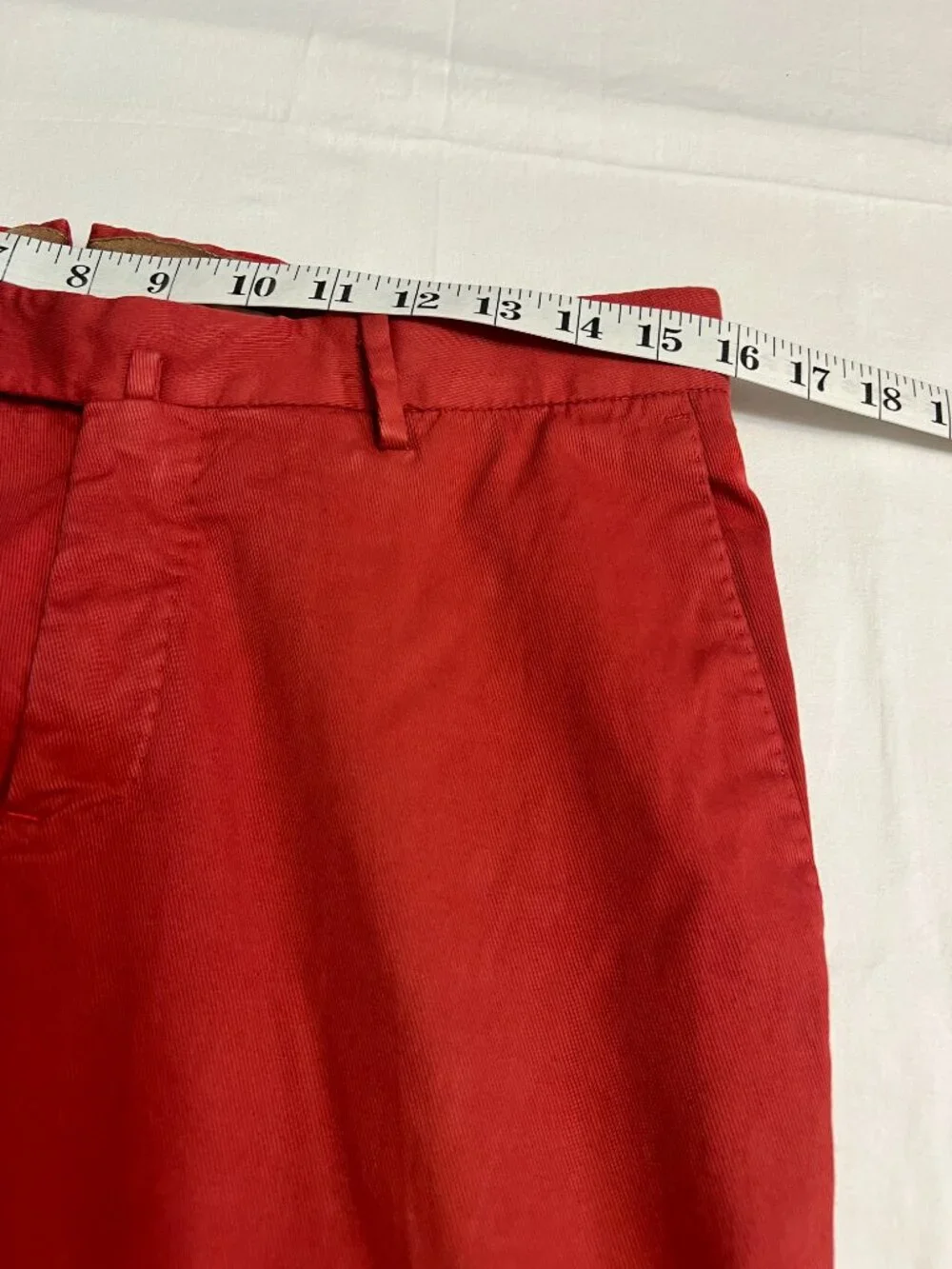 PT Torino Chino Pants Cotton Red Brown Waist 30 Superslim Fit Stretch Flat Front